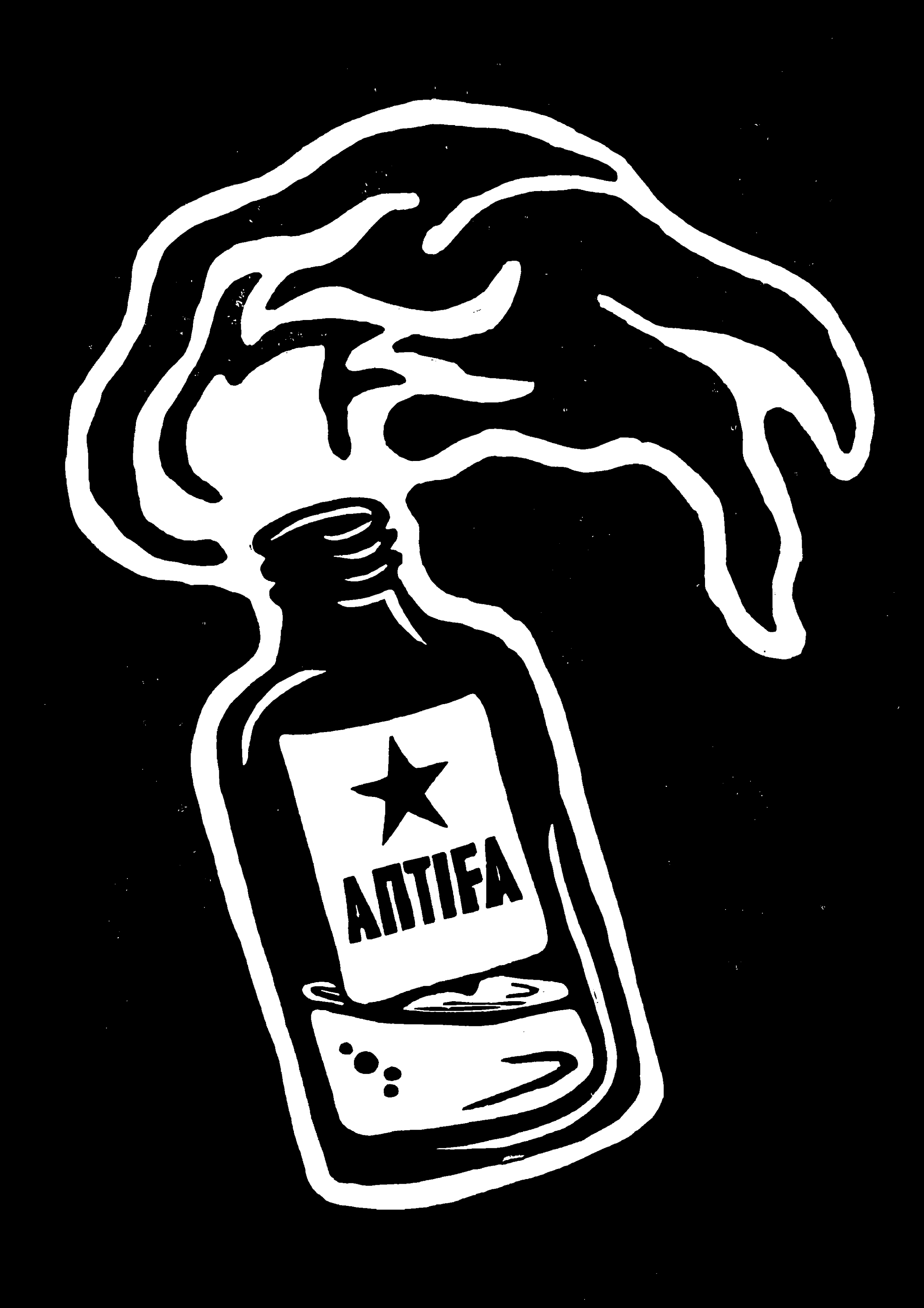 Antifa bottle black/white